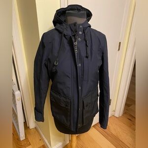 Madewell all weather urban anorak in navy blue and black xs